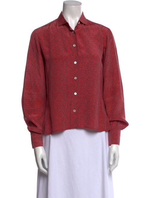 Chloé Silk Long Sleeve Button-Up Top