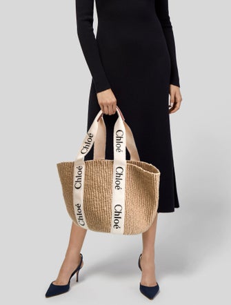 Chloé Raffia Top Handle Bag