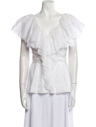 Chloé V-Neck Short Sleeve Top