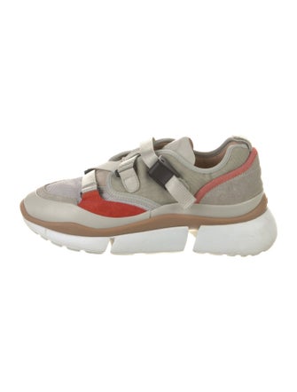 Chloé Canvas Colorblock Pattern Sneakers