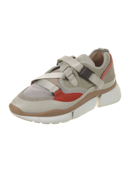 Chloé Canvas Colorblock Pattern Sneakers