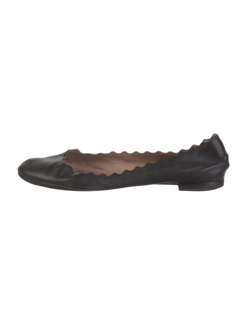 Chloé Leather Scalloped Accent Ballet Flats