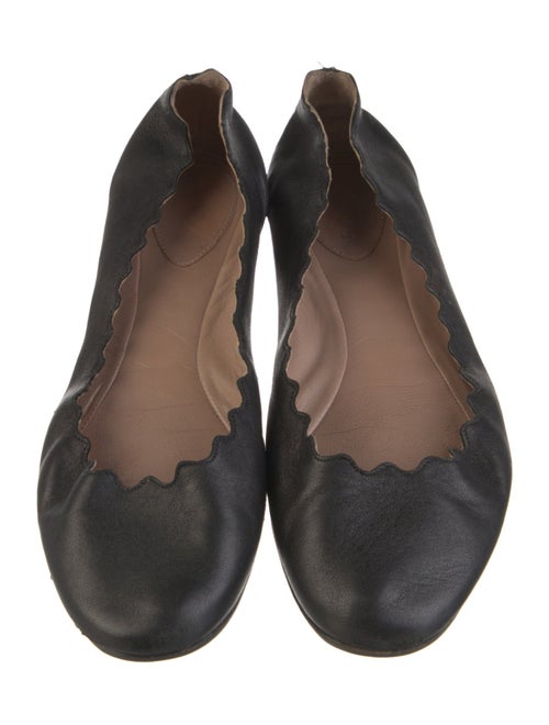 Chloé Leather Scalloped Accent Ballet Flats