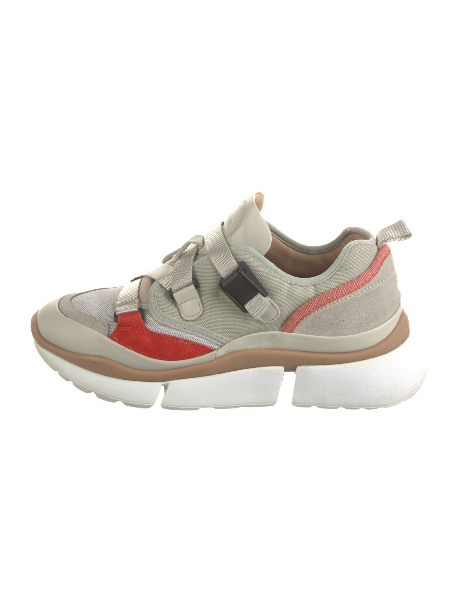 Chloé Leather Mesh Accents Sneakers