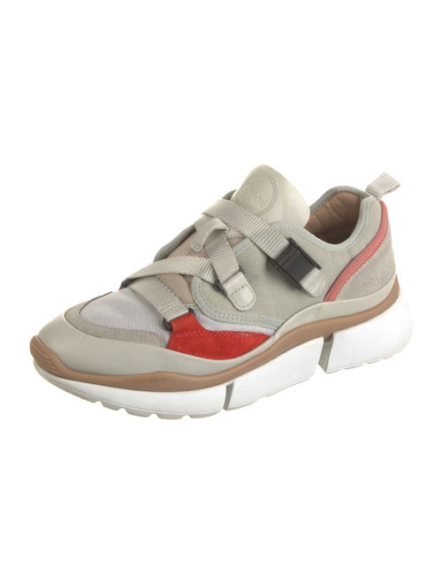 Chloé Leather Mesh Accents Sneakers
