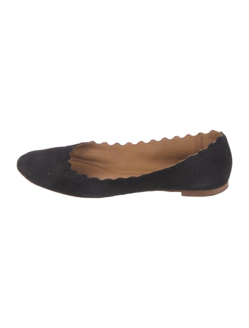 Chloé Suede Scalloped Accent Ballet Flats