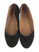 Chloé Suede Scalloped Accent Ballet Flats