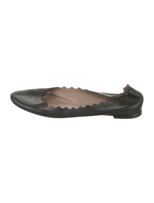 Chloé Leather Scalloped Accent Ballet Flats