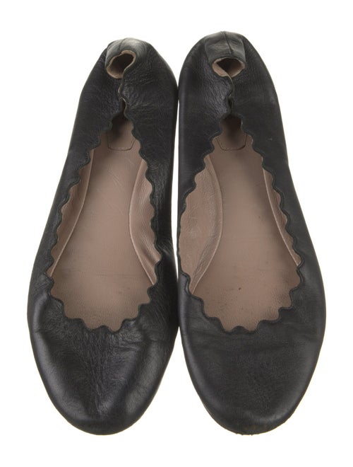 Chloé Leather Scalloped Accent Ballet Flats