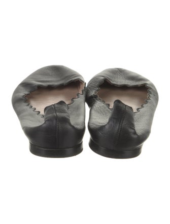 Chloé Leather Scalloped Accent Ballet Flats