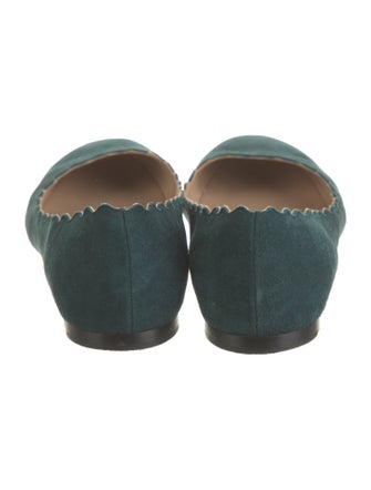 Chloé Suede Scalloped Accent Flats
