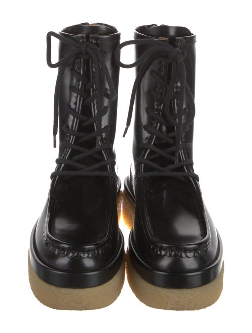 Chloé Leather Colorblock Pattern Combat Boots