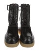Chloé Leather Colorblock Pattern Combat Boots