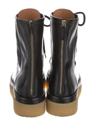 Chloé Leather Colorblock Pattern Combat Boots