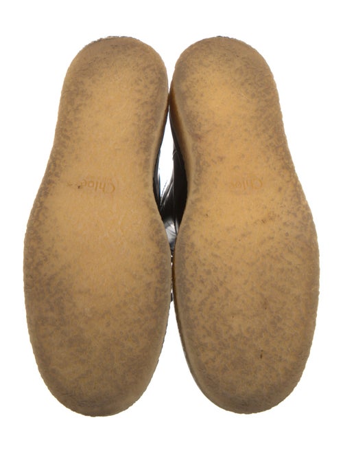 Chloé Leather Colorblock Pattern Combat Boots