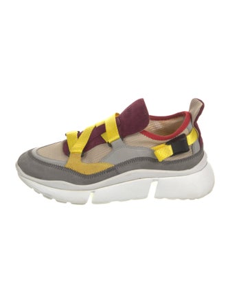 Chloé Mesh Colorblock Pattern Sneakers
