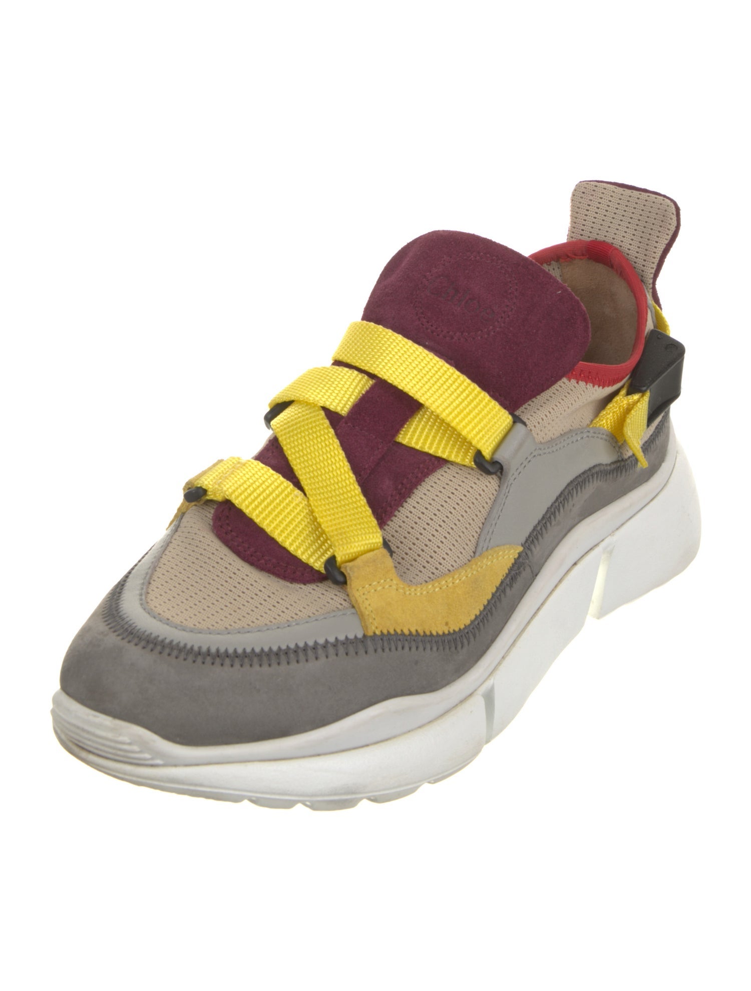 Chloé Mesh Colorblock Pattern Sneakers