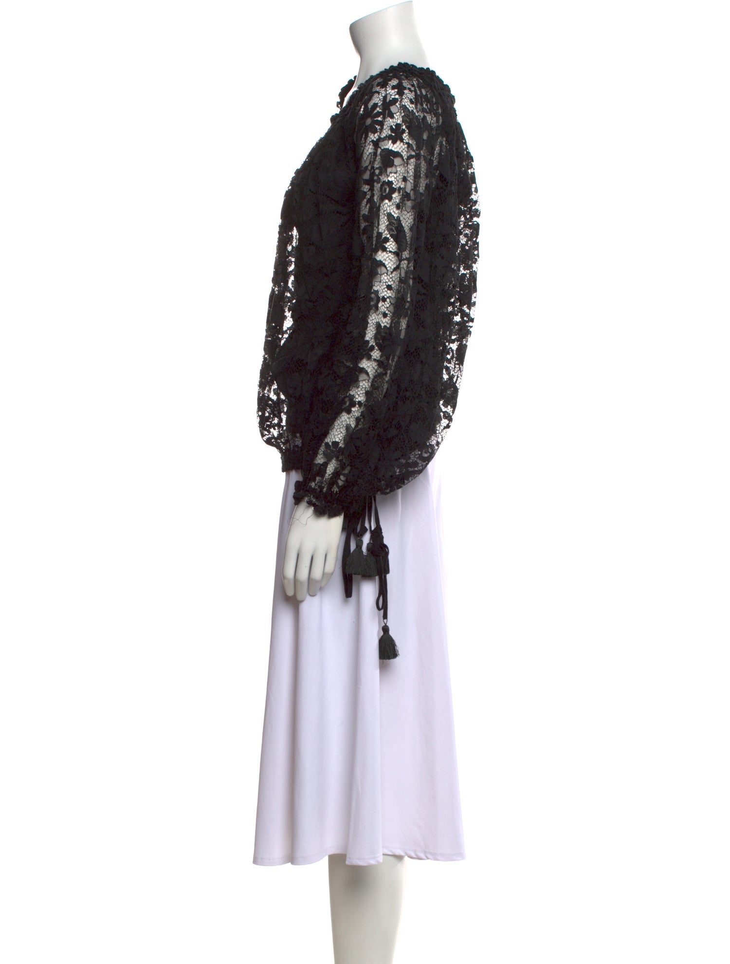 Chloé Lace Pattern Bateau Neckline Blouse