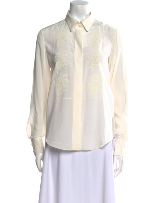 Chloé Silk Long Sleeve Button-Up Top