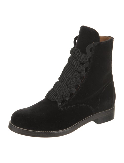 Chloé Velvet Combat Boots