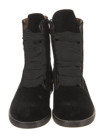 Chloé Velvet Combat Boots