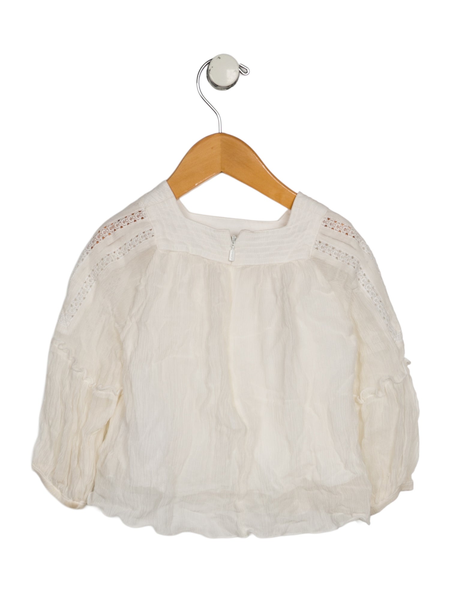 Chloé Chloé Toddler Girls' Eyelet Accent Long SleeveTop