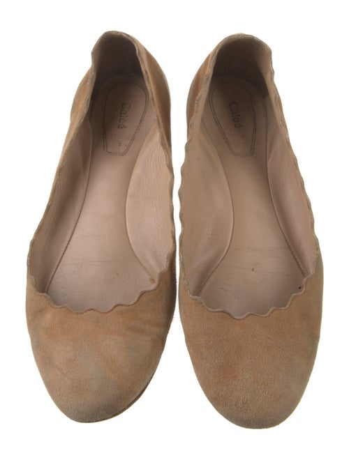 Chloé Suede Scalloped Accent Ballet Flats