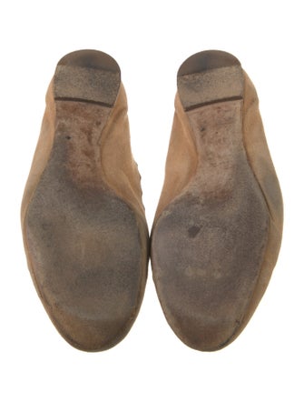 Chloé Suede Scalloped Accent Ballet Flats