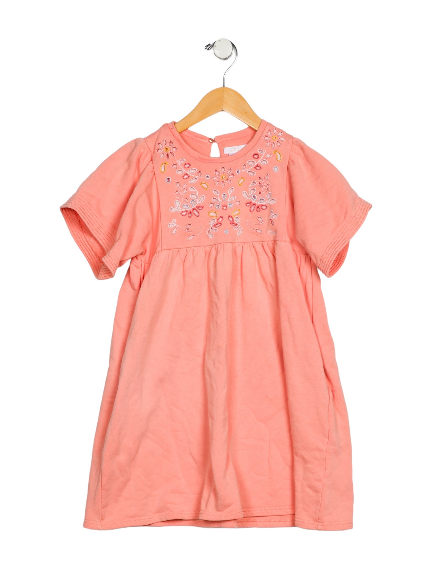 Chloé kid girls' orange multicolored dress