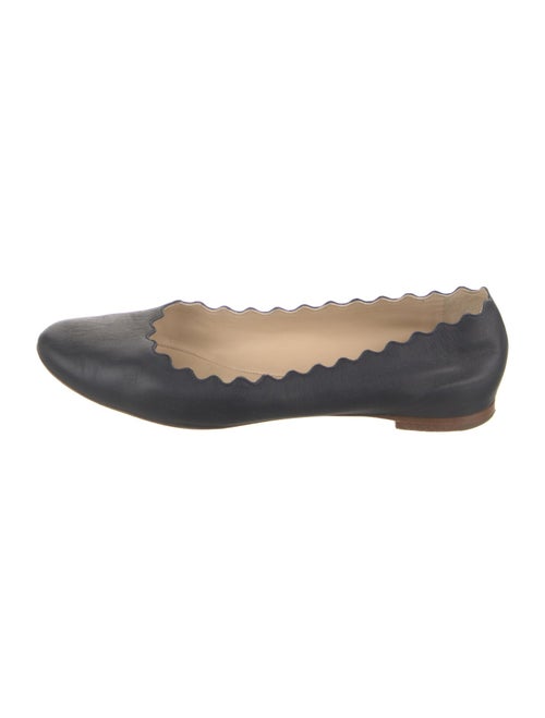 Chloé Leather Scalloped Accent Ballet Flats