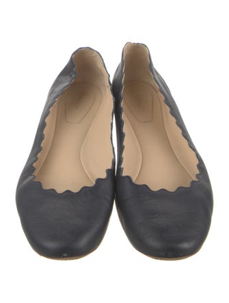 Chloé Leather Scalloped Accent Ballet Flats