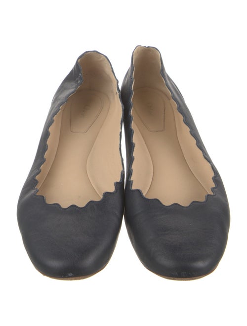 Chloé Leather Scalloped Accent Ballet Flats