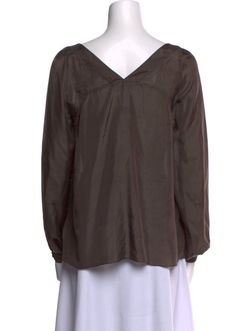 Chloé Silk Scoop Neck Button-Up Top