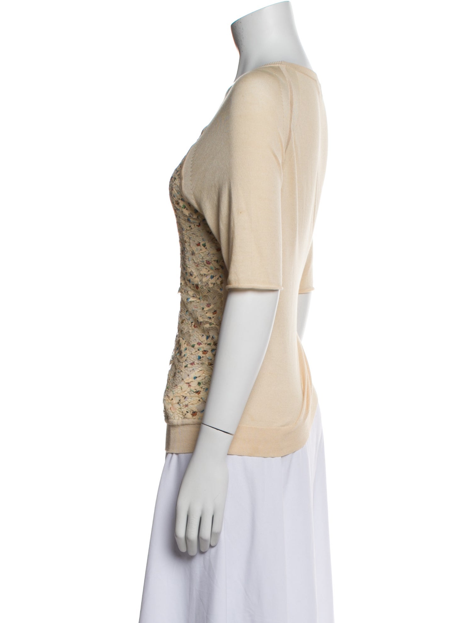 Chloé Colorblock Pattern Scoop Neck Sweater