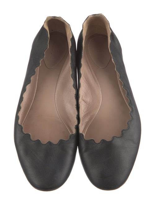 Chloé Leather Scalloped Accent Ballet Flats