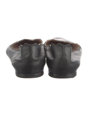 Chloé Leather Scalloped Accent Ballet Flats