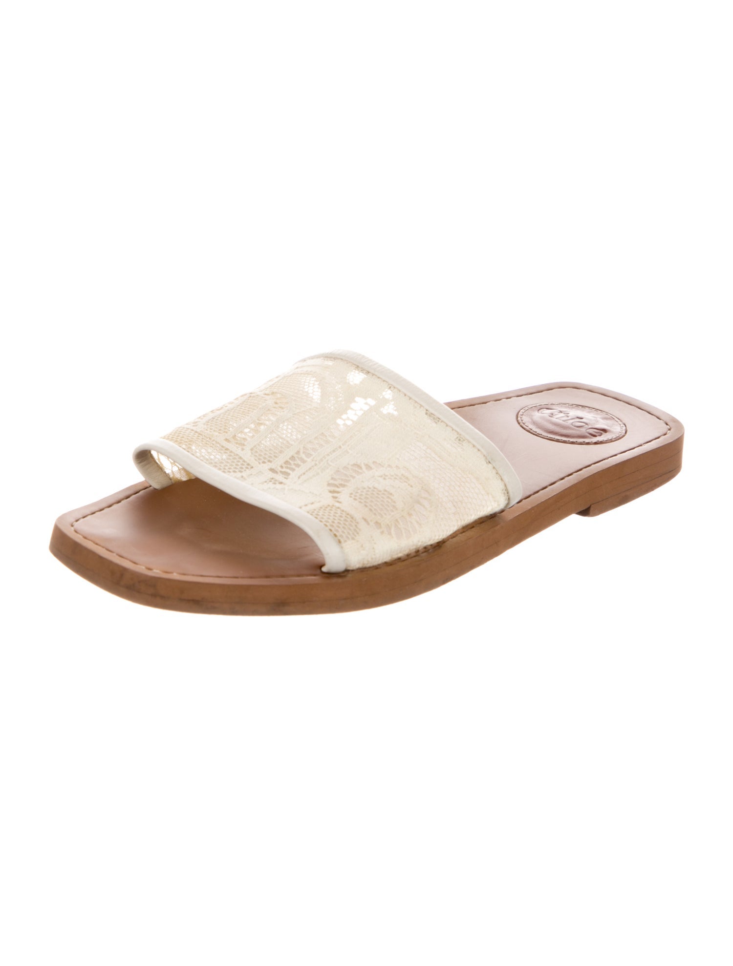 Chloé Lace Patterned Slides