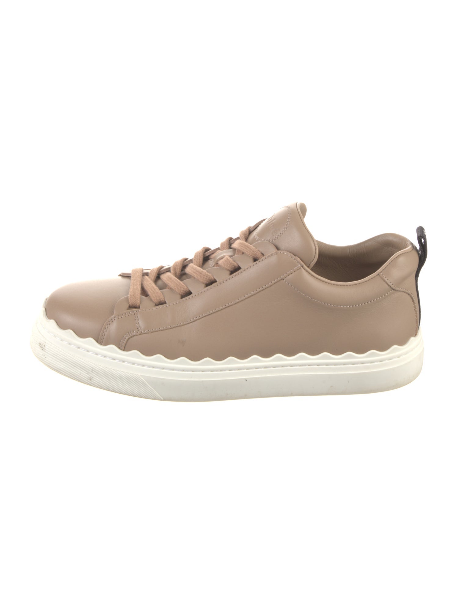 Chloé Leather Scalloped Accent Sneakers