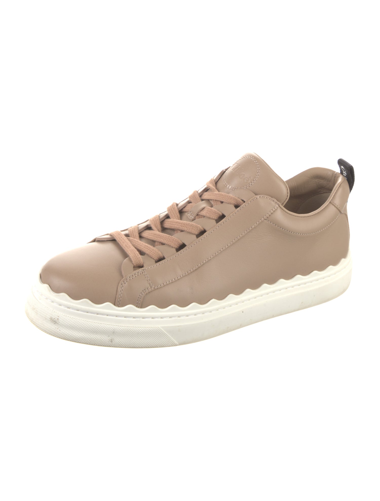 Chloé Leather Scalloped Accent Sneakers