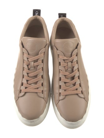 Chloé Leather Scalloped Accent Sneakers