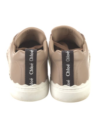 Chloé Leather Scalloped Accent Sneakers