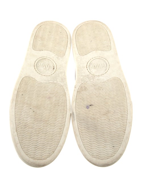 Chloé Leather Scalloped Accent Sneakers