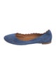 Chloé Suede Scalloped Accent Ballet Flats