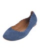 Chloé Suede Scalloped Accent Ballet Flats