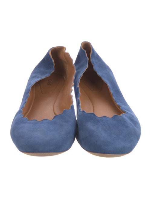 Chloé Suede Scalloped Accent Ballet Flats