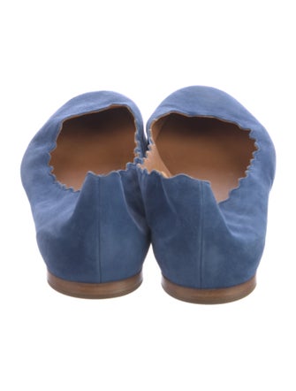 Chloé Suede Scalloped Accent Ballet Flats