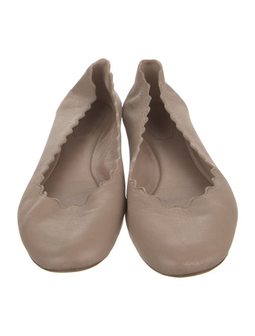 Chloé Leather Scalloped Accent Ballet Flats