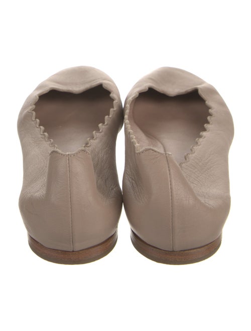 Chloé Leather Scalloped Accent Ballet Flats