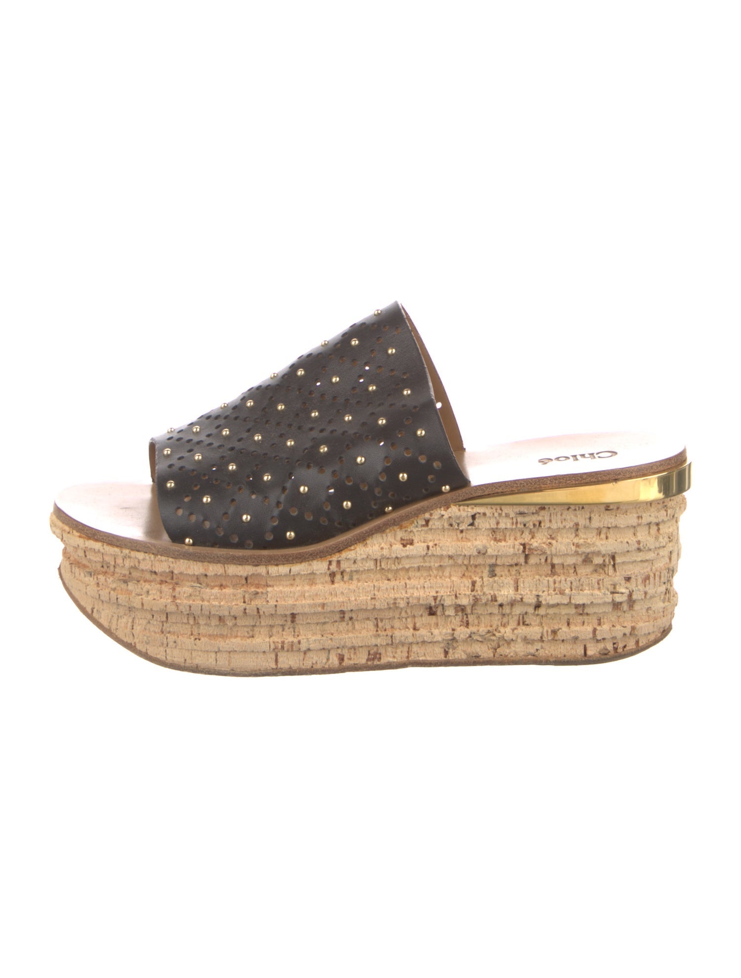 Chloé Leather Studded Accents Sandals