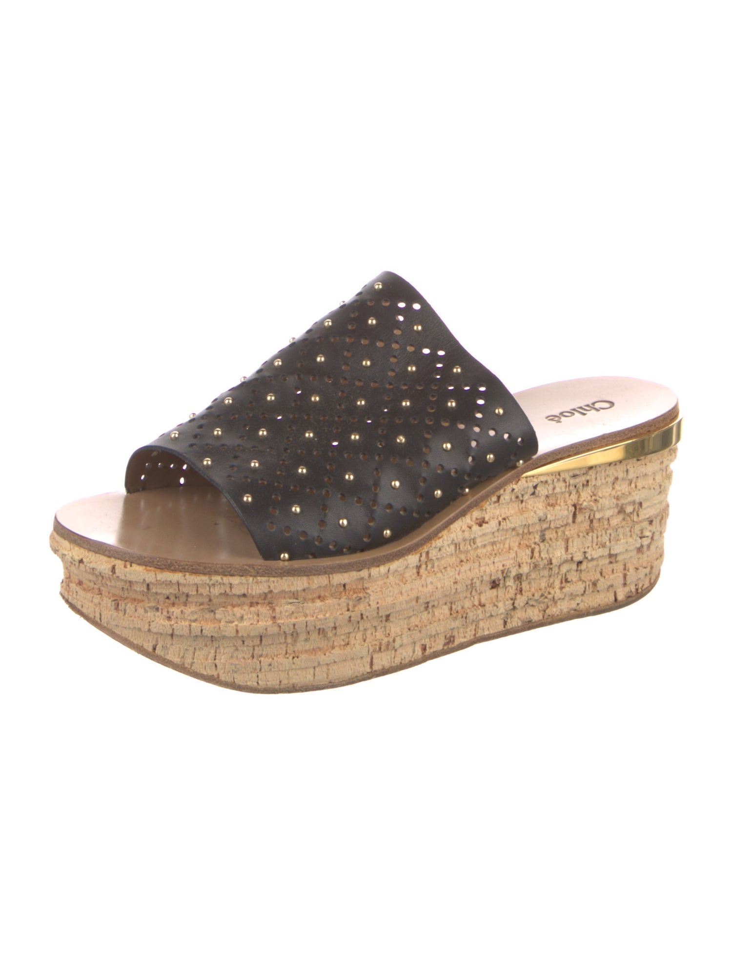 Chloé Leather Studded Accents Sandals